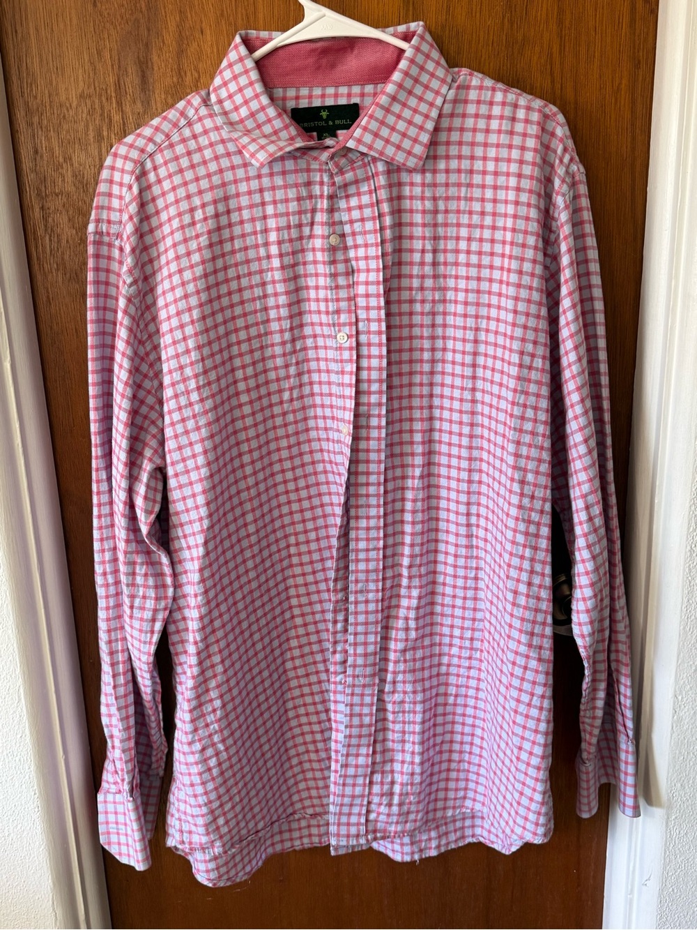Bristol Bull Button-Front Pink Check Dress Shirt - Tailored Look